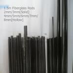 Black Fiberglass Rods [3mm][Solid]